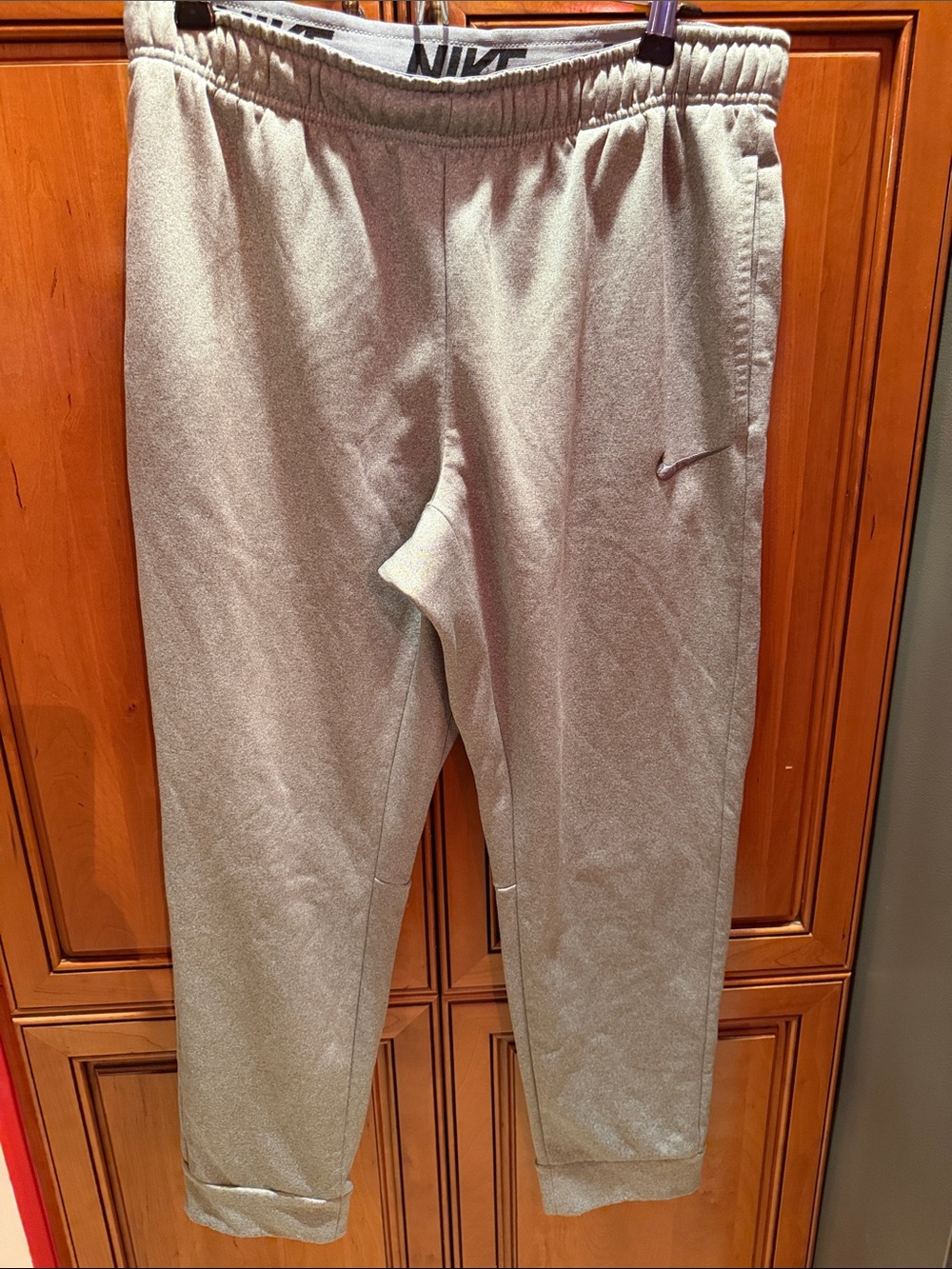 Nike Light Gray Jogger Sweatpants with Small Swoosh